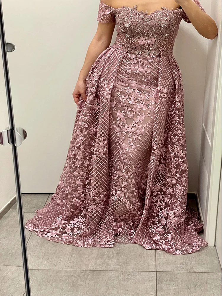 

YILIBER Elegant grey mermaid turkish evening dresses dubai long sparkly rhinestones arabic wedding party dress women formal prom