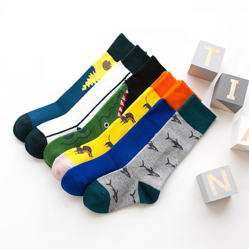 Весенне осенние длинные носки унисекс для маленьких мальчиков модные детские