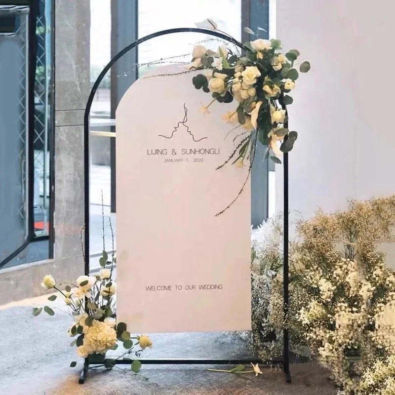 Arcos de boda de tubos de hierro en forma de N, soportes de flores para boda, accesorios met&aacute;licos, Fondo de flores artificiales, decoraciones, 1 juego = 3 piezas-1