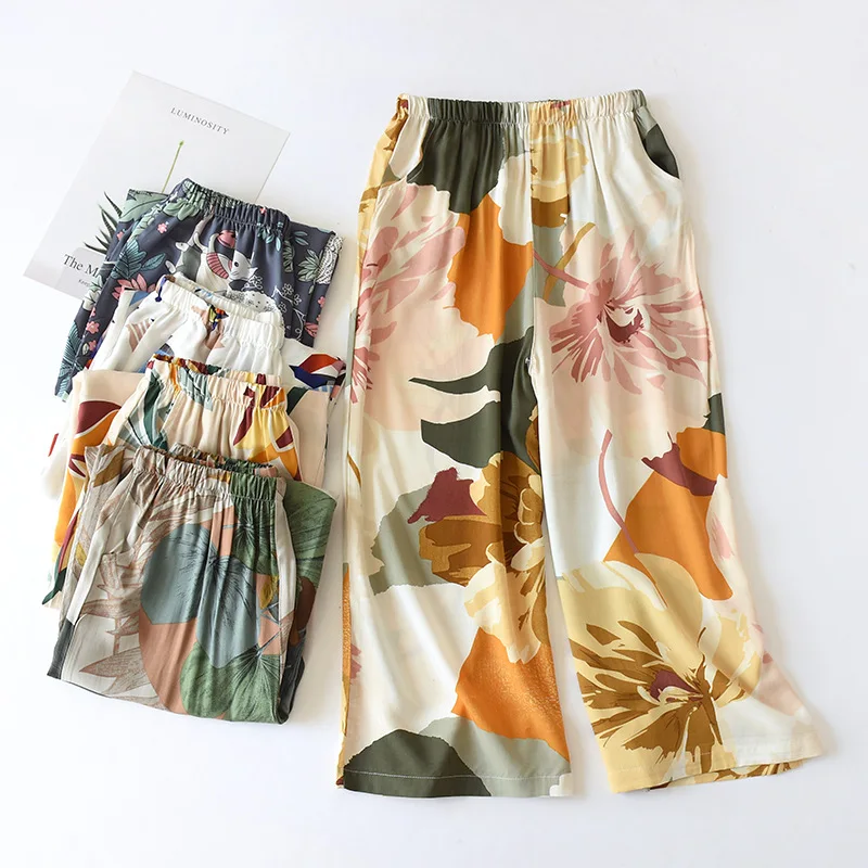 

2020 new ladies summer shorts cropped pants thin section soft artificial cotton loose casual home pants can be worn outside