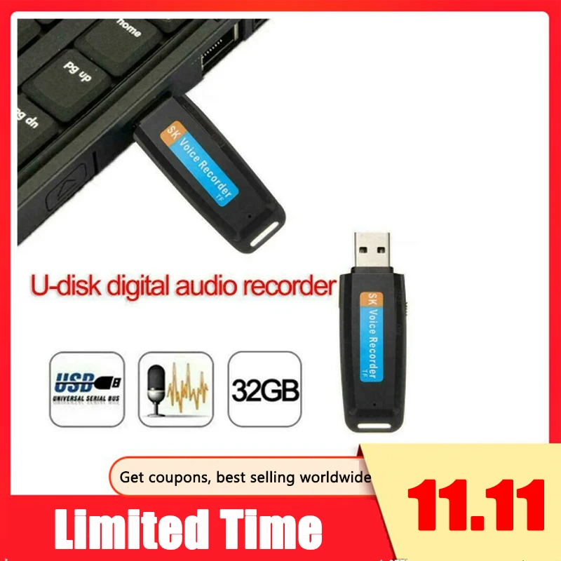 U диск цифровой o диктофон зарядное устройство USB флэш накопитель до 32 Гб мини SD TF