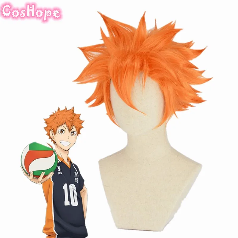 Парик для косплея Haikyuu Hinata Shoyo мужчин термостойкие синтетические короткие волосы