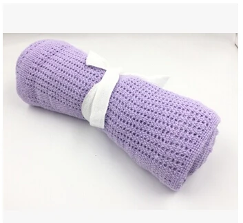 Light purple Детское хлопковое супер мягкое одеяло для мальчиков, детское полотенце для коляски, детское полотенце для купания, одеяло для новорожденных - Цвет: Light purple