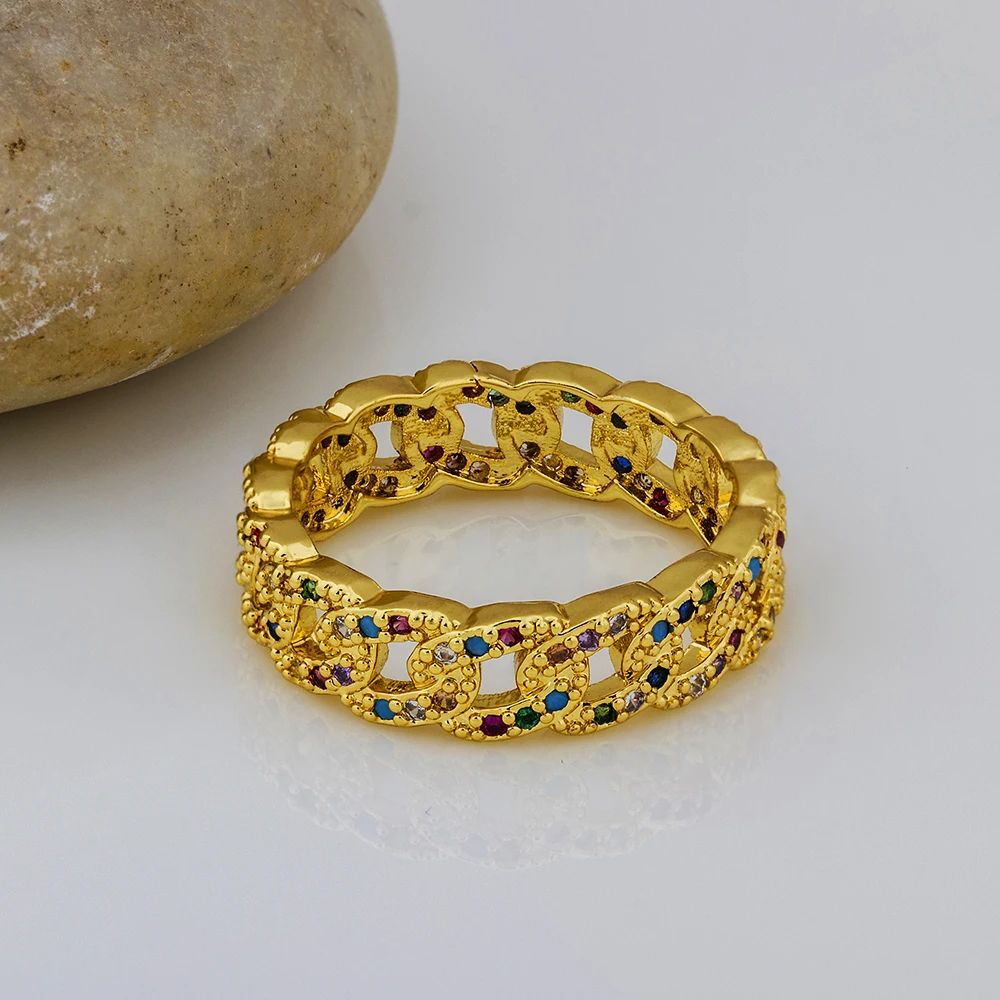 Новое модное милое медное Радужное кольцо AIBEF стразы с кубическим цирконием