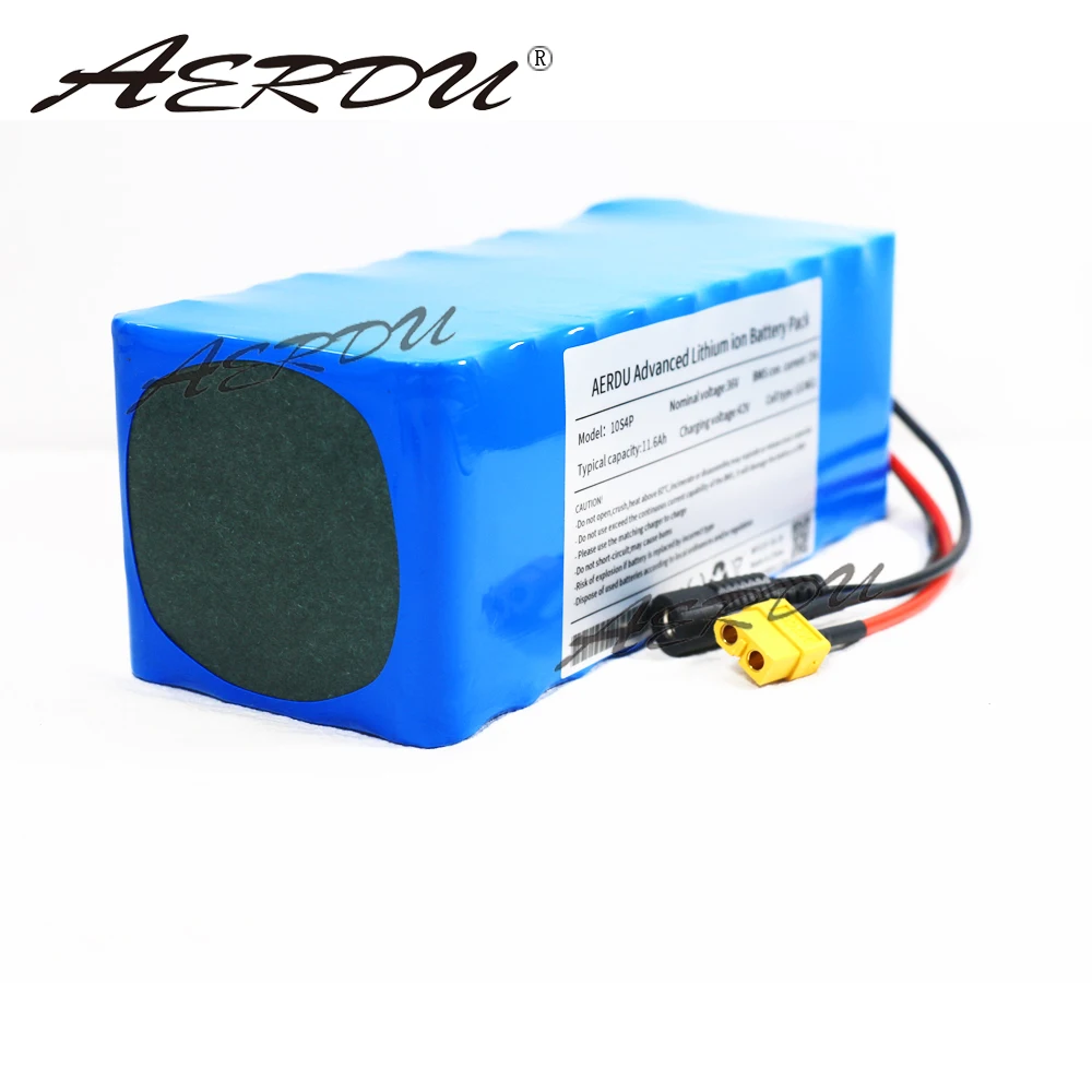 Комплект литиевых батарей AERDU 36 В 10S4P 11 6 Ач 25 А BMS для электровелосипеда 500 Вт 450 350 250 моторного