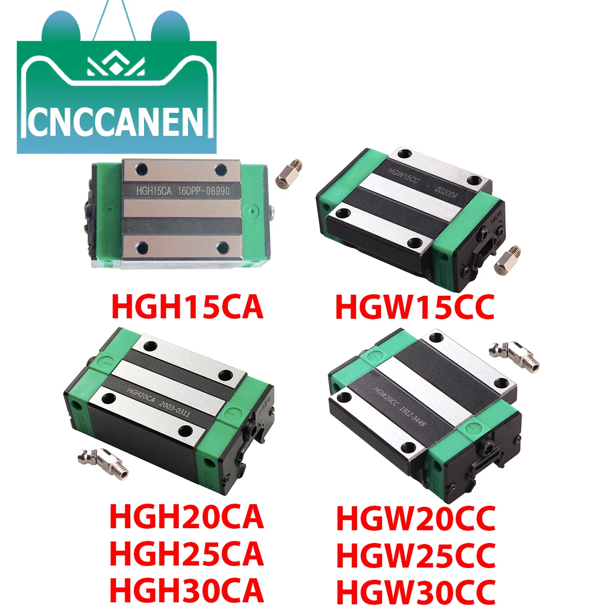

HGH15CA HGW15CC HGH20CA HGW20CC HGH25CA HGW25CC HGH30CA HGW30CC Slide Block Carriage match use HGR 15 20 25 30 Linear Guide Rail