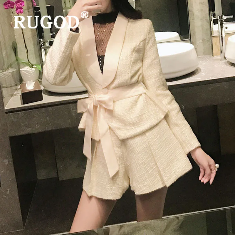 Женский твидовый костюм RUGOD яркий Шелковый комплект из двух предметов в
