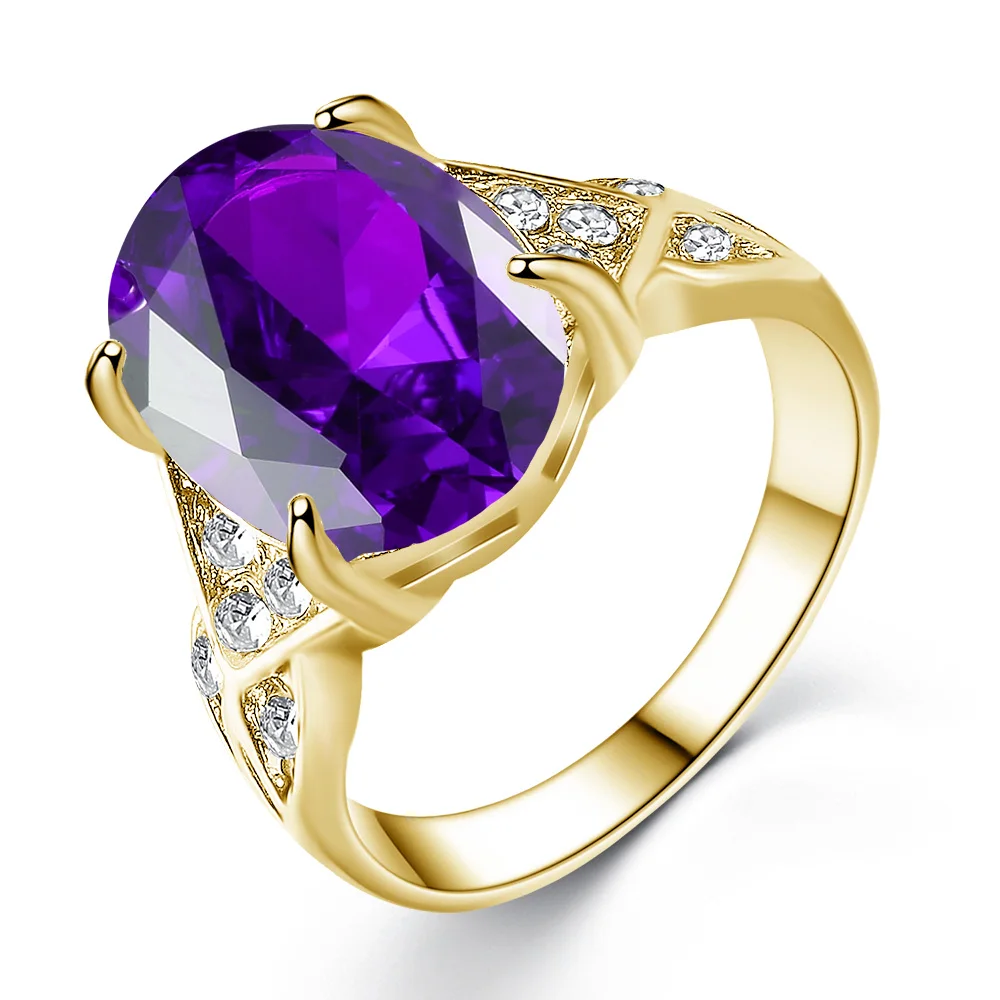 Женское Гламурное кольцо с цветным изысканным большим цирконием модное