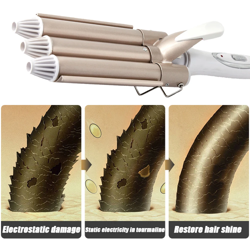 

Curling hair curlers Professional hair care & styling tools Triple Barrel Hair Styler hair Waver curling irons Electric
