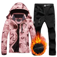 womens ski suit winter thermal warm jacket pants set windproof waterproof snowboarding female skiing suits snow coat