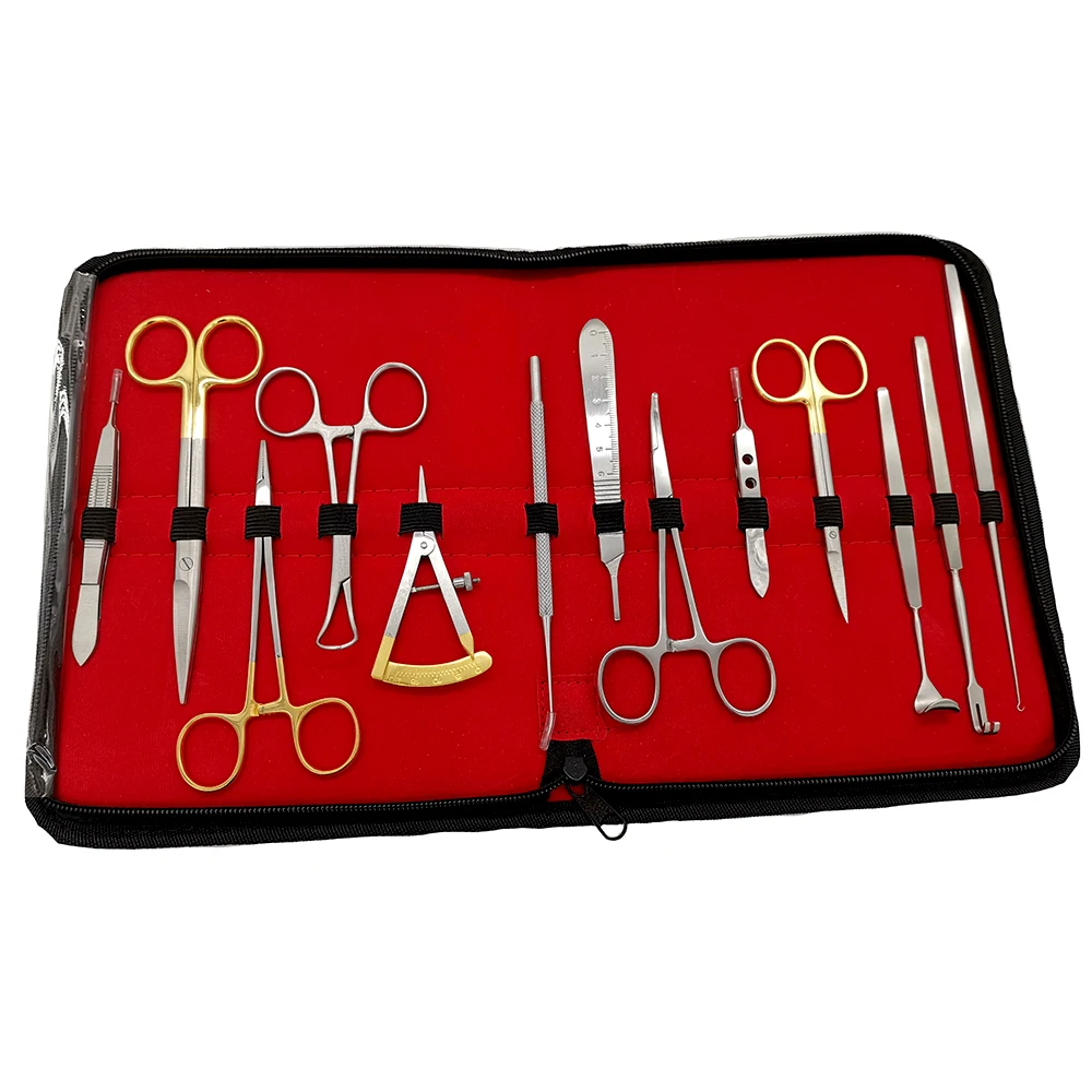 dissection kits 13 шт. высококачественные хирургические инструменты для глаз комплект для анатомии биологии медицинский студенческий набор-11 лезвий - Цвет: dissection kits