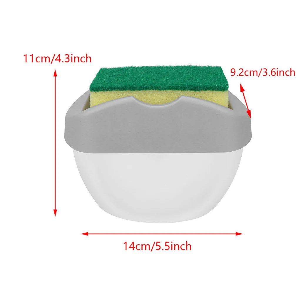

2 in 1 Scrubbing Liquid Detergent Dispenser Press-type Liquid Soap Box Pump Organizer with Sponge Kitchen Tool Bathroom Supplies