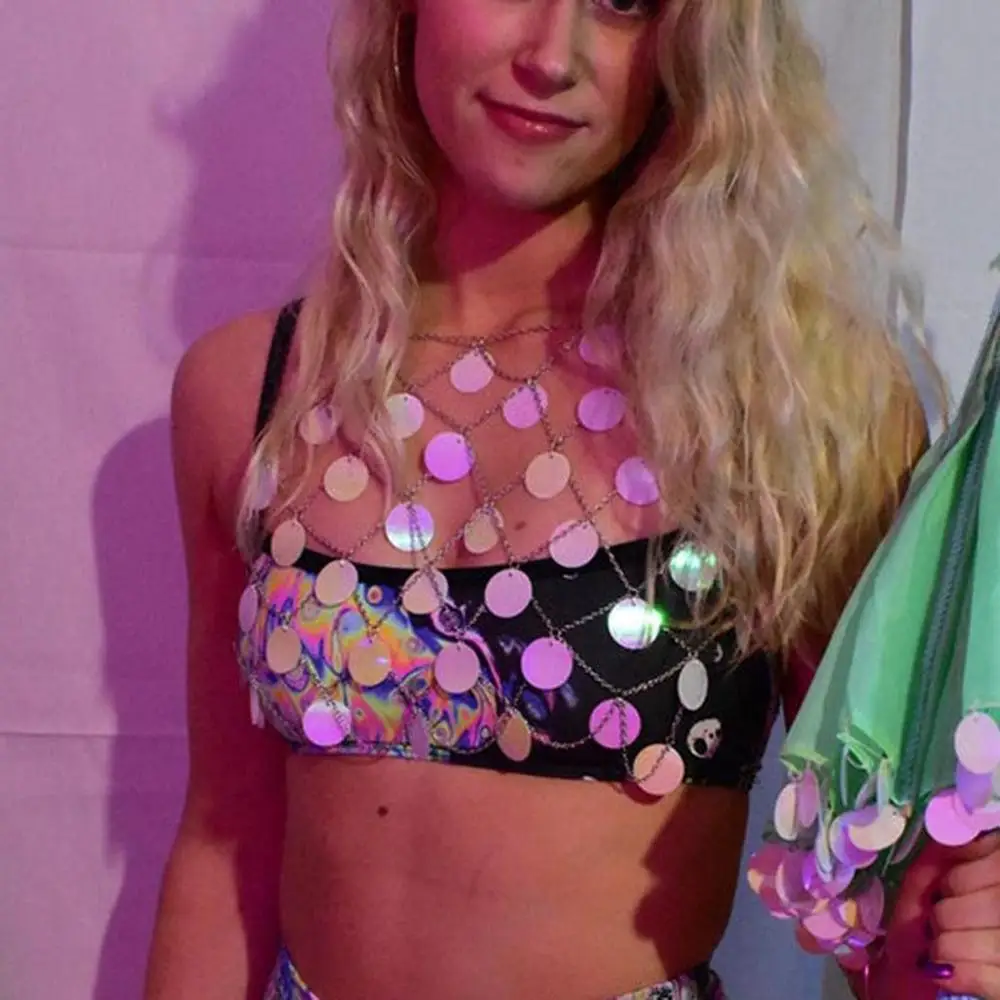 В богемном стиле пикантные ювелирное изделие для тела бюстгальтер блёстки танец