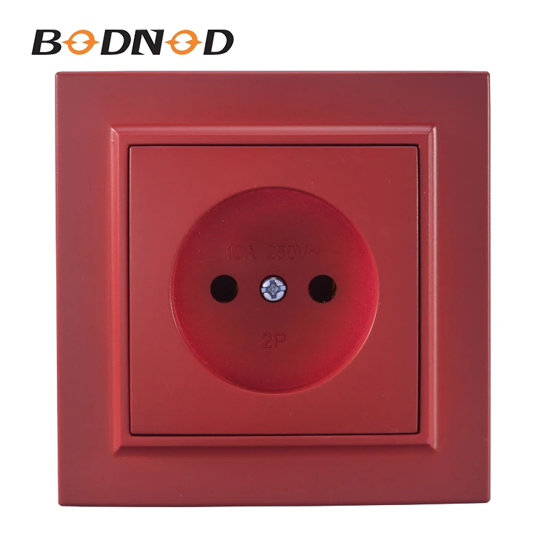 Розетка настенная бордовая без земли 250 В 10 А | Обустройство дома