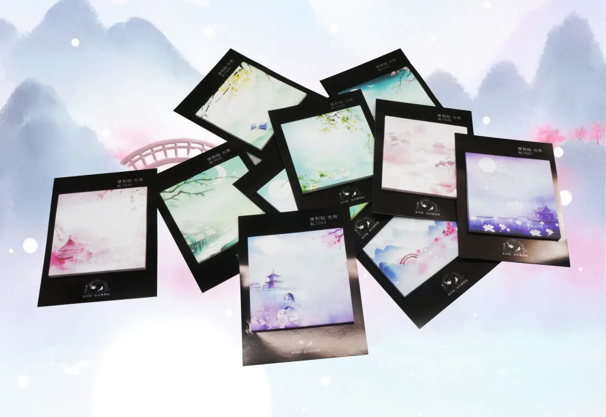 10 шт. клейкий блокнот для записей Стикеры в китайском винтажном стиле