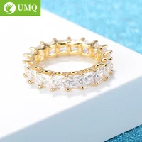 umq women luxury eternity wedding band ring princess cut zircon fashion female jewelry anniversary gift full square cz rings