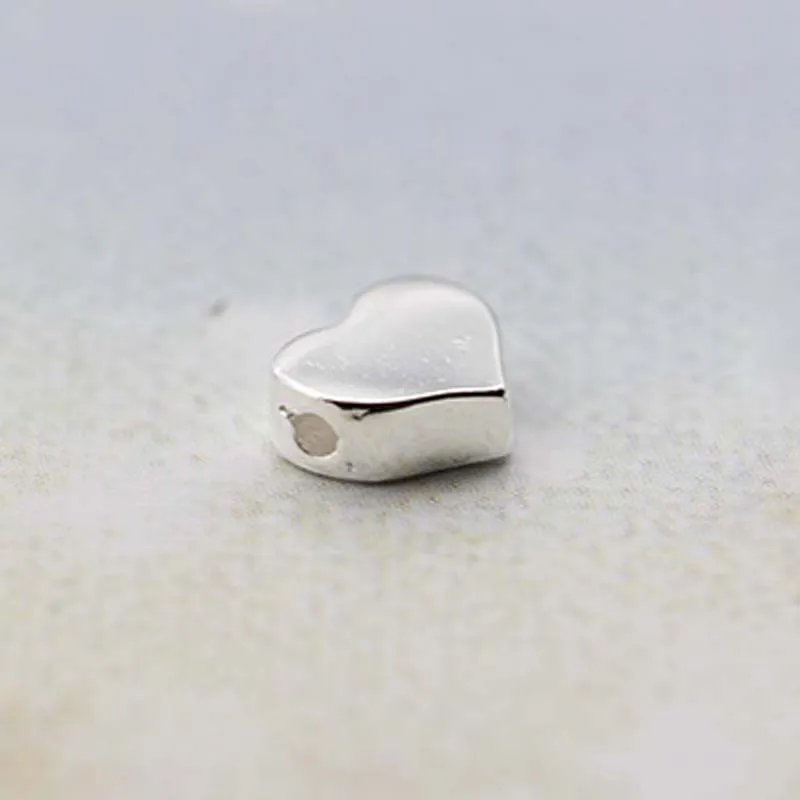 Бусины разделители в форме сердца из серебра 925 пробы|Ювелирная фурнитура и