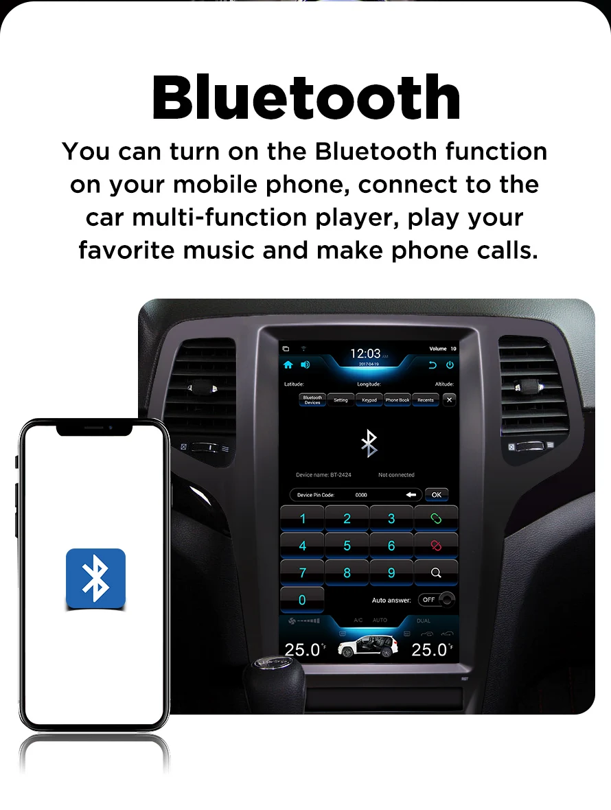 Автомагнитола Asvegen с вертикальным экраном для Jeep Grand Cherokee 2009-2013 13,3 ''Android 6,0 четырехъядерный gps мультимедийный dvd-плеер