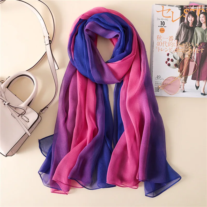 Лидер продаж 2020 летний женский шарф модные мягкие шелковые шарфы карамельных