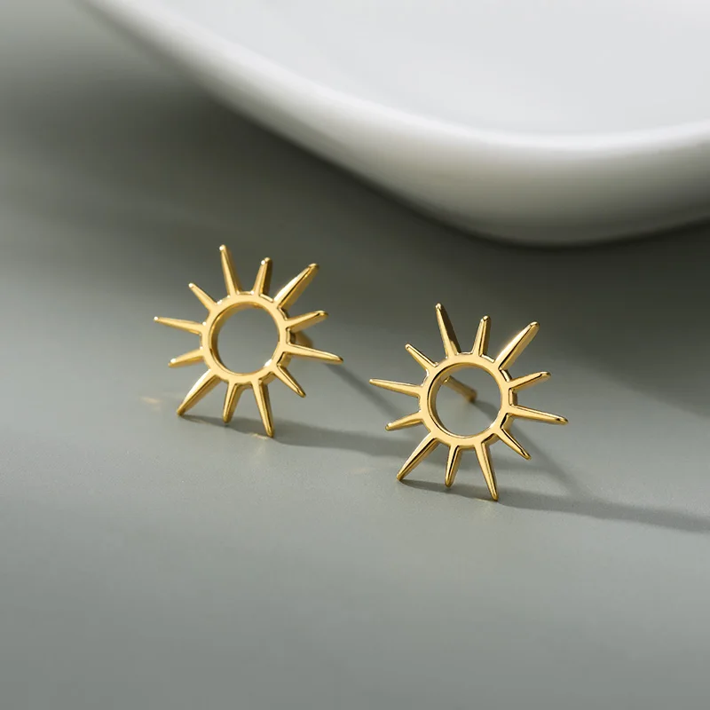 

Cute Sunflower Stud Earrings For Women Stainless Steel Earring Aesthetic Ear Studs Birthday Jewelry Gift Oorbellen Bijoux Femme