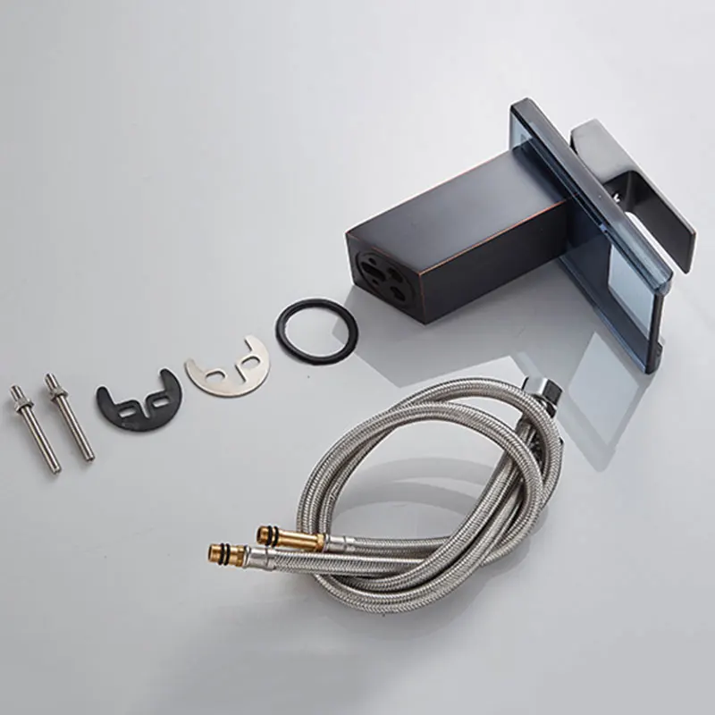 Светодиодный смеситель для умывальника латунный Смеситель горячей и холодной