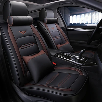 black coffee pillow Спортивные кожаные автомобильные чехлы для jeep Патриот grand cherokee Cherokee Renegade compass все модели автомобильные аксессуары 5 сидений - Название цвета: black coffee pillow