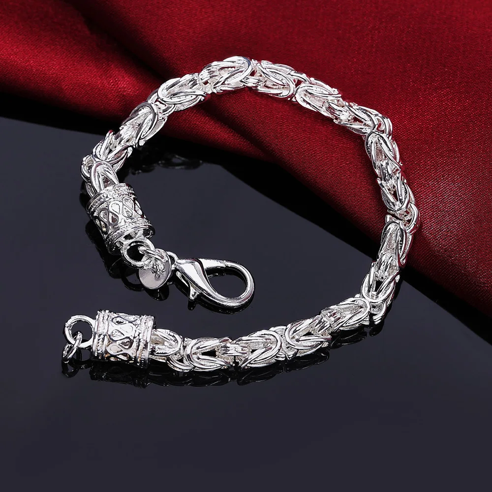 

925 Sterling Silver Bracelet Korean Classic faucet Charm Bracelets & Bangles Chains For Men and Women Fine Jewelry Party Gift