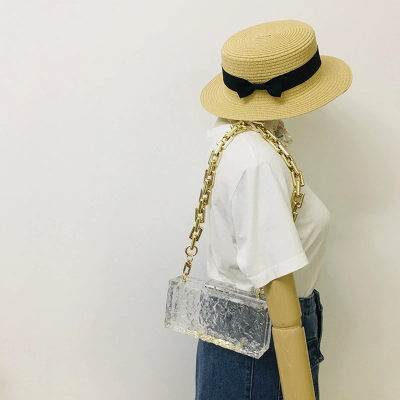 

Transparent Fashion Ice Crack Women Chain Shoulder Bag Luxury Party Prom Elegant Banquet Evening Dinner Handbag Woman