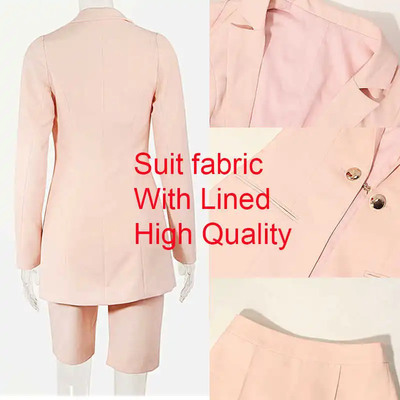 

Giyu Fashion Suit Set 2 Piece Set Women 2021 Autumn Sexy Workwear OL Two Piece Set Elegant Blazer Jacket Shorts Sets Outfits