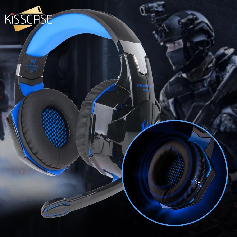 KISSCASE проводных наушников светодиодный игровая гарнитура наушники Музыка