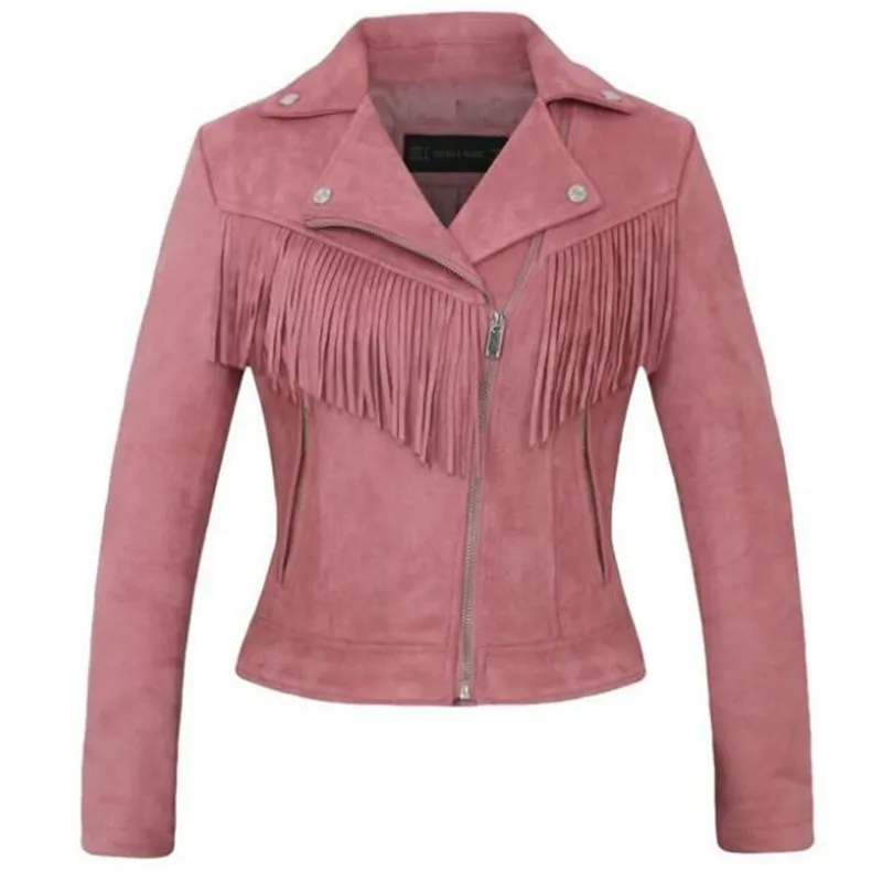 Новинка 2021 лидер продаж Декоративная кожаная куртка с бахромой женская одежда