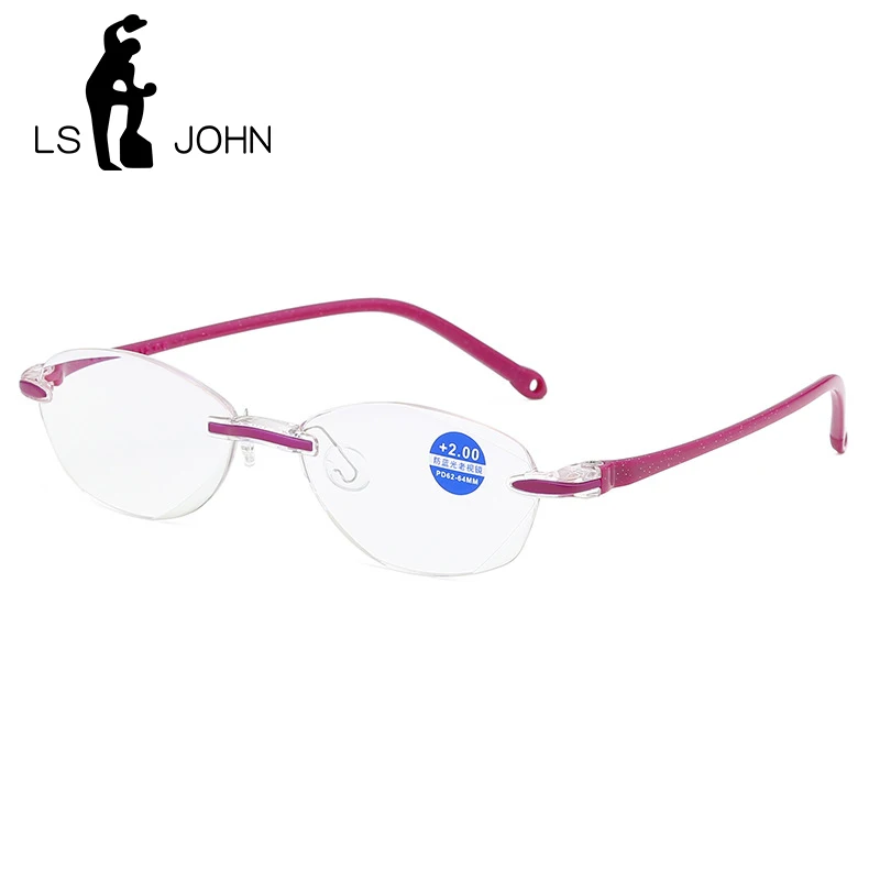 LS JOHN очки для чтения без оправы с защитой от синего света ультралегкие