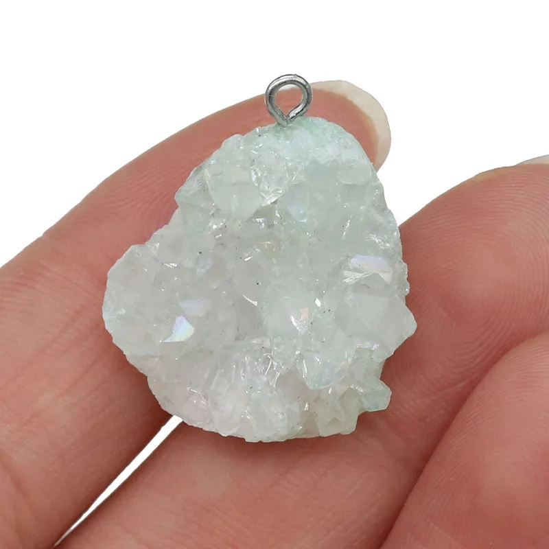 

Natural Stone Pendant Irregular White Agates Pendant Necklace For DIY Jewelry Best Birthday Gift Size 20x25-23x30mm
