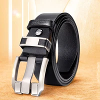bison denim retro mens jeans belts alloy pin buckle cowhide genuine leather vintage waistband strap belt for male and gift box
