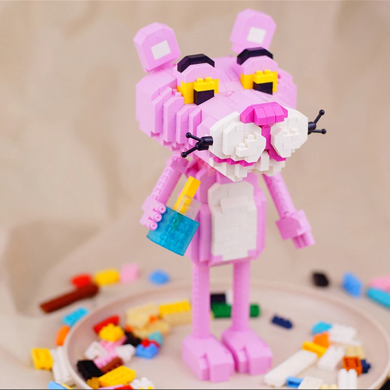 

LOZ 9785 Animal World Pink Panther Leopard Pet Monster 3D Model DIY Mini Diamond Blocks Bricks Building Toy for Children no Box