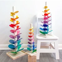 new colorful tree marble ball run track building blocks kids montessori wooden toys learning educational toys for children