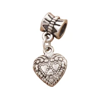 22pcs double dots hearts big hole beads with weaved rim metal 11 5x25mm dangle fit european bracelets jewelry diy b907