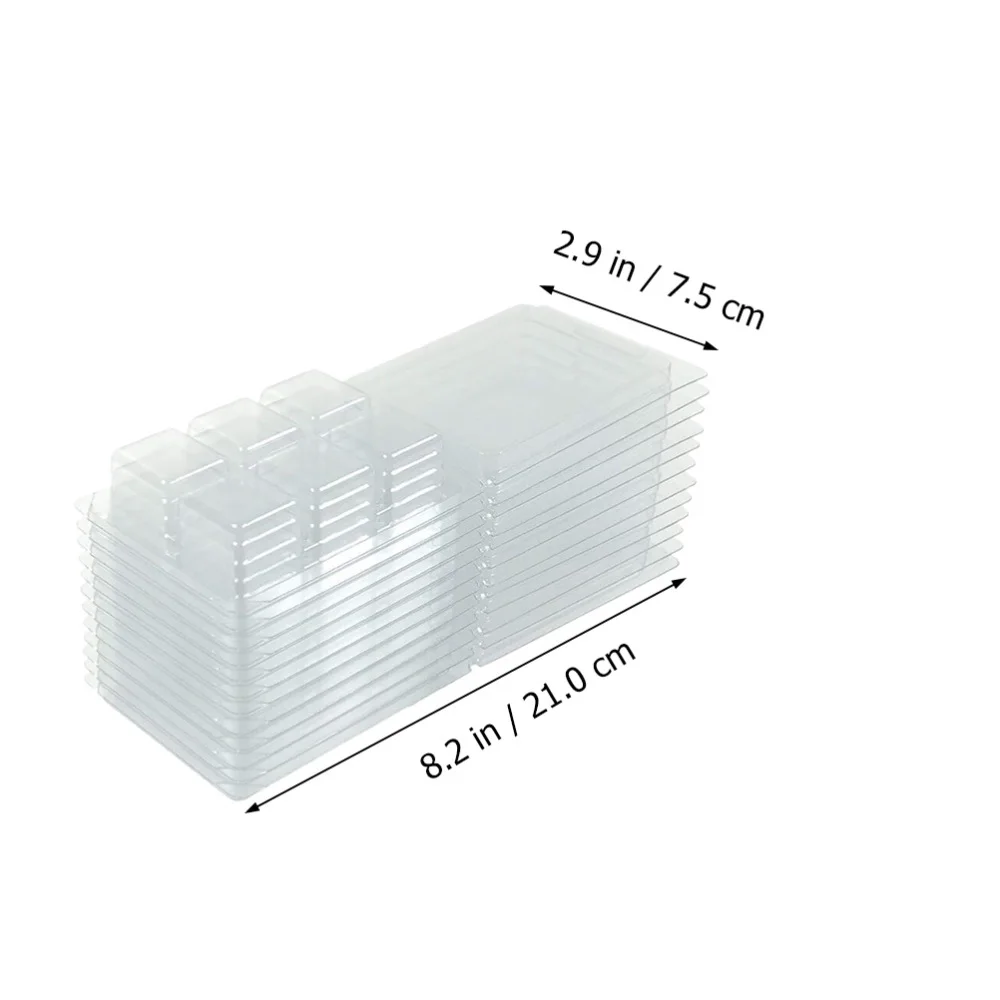 

50pcs Wax Melt Containers 6 Cavity Clear Empty Wax Melt Molds for DIY