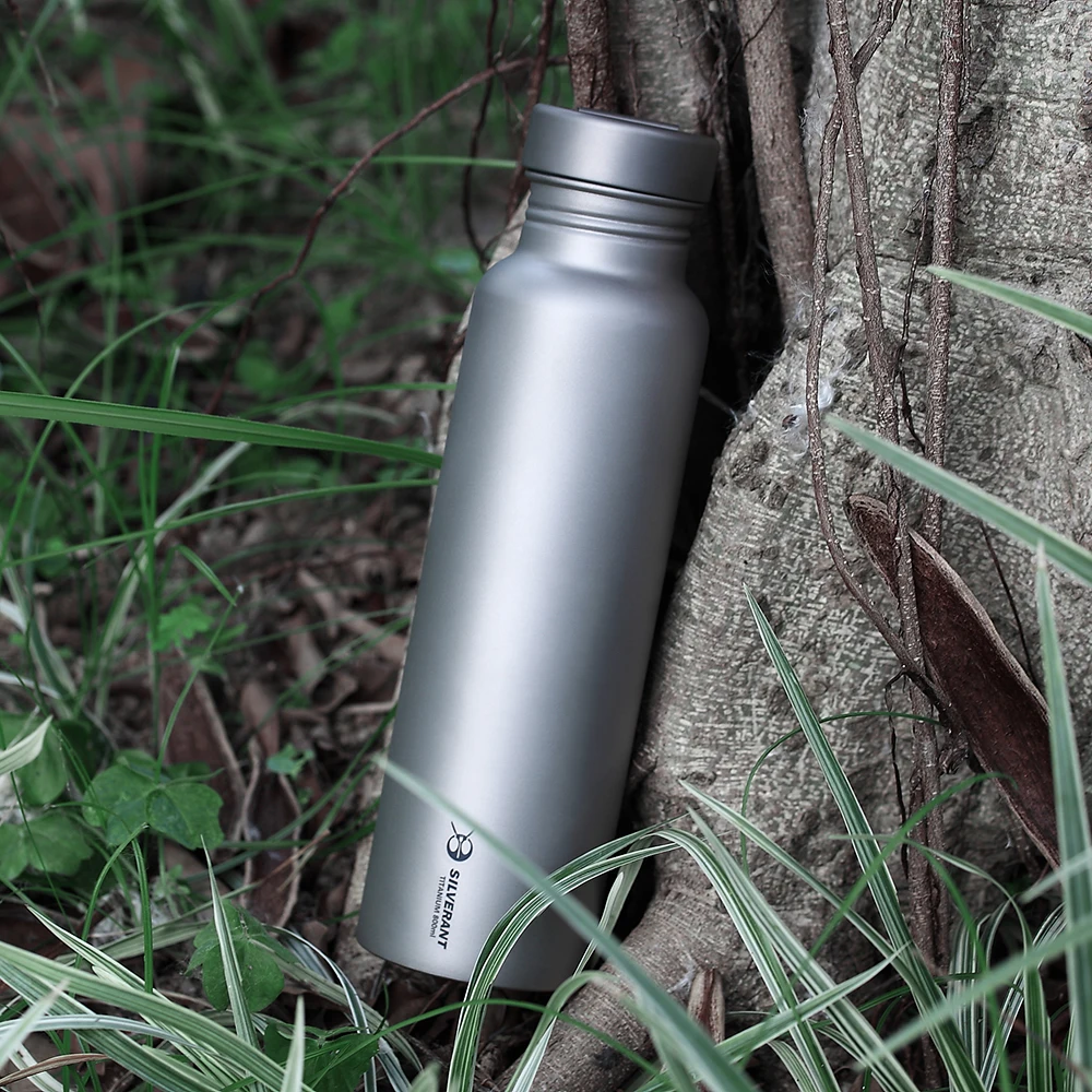 Купи Pure Titanium Water Bottle Portable Leakproof Sport Cup Kettle Bicycle Drinkware For Outdoor Camping Cycling Hiking 500ml 800ml за 3,749 рублей в магазине AliExpress