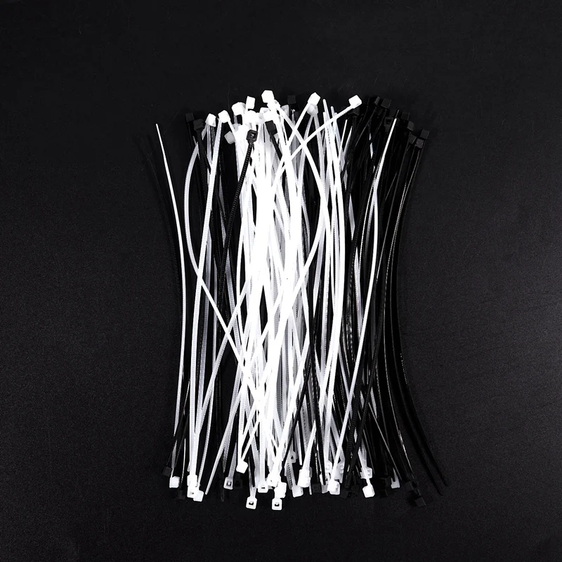 m x 150mm Auto Wire Push Cable Zip Tie Organizer White Black 100 Pcs | Обустройство дома