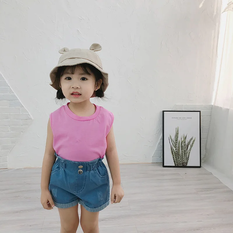 Летние джинсовые шорты с высокой талией для девочек 2019|Шорты| |