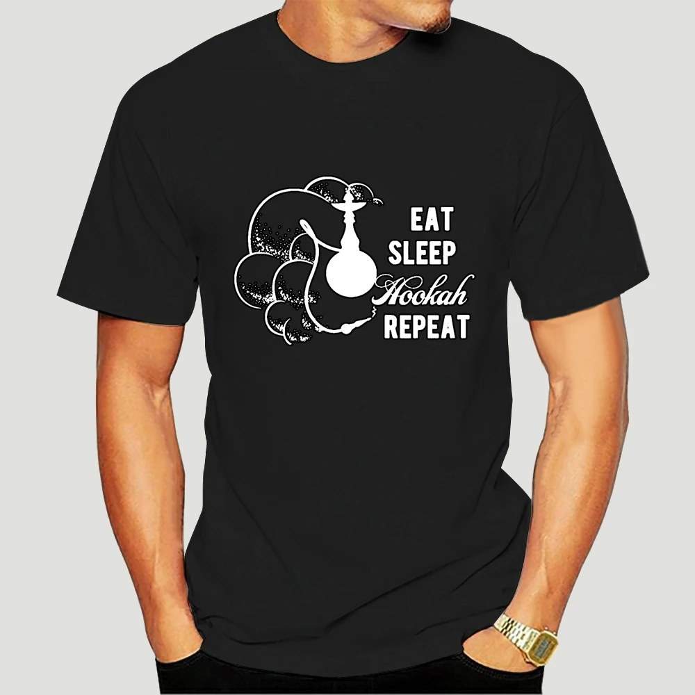 

Gift Hookah Eat Sleep Hookah Repeat T shirt Letters Cotton Crazy Men's T Shirt Spring Size S-3xl Hiphop Top Humor Pictures 7365X