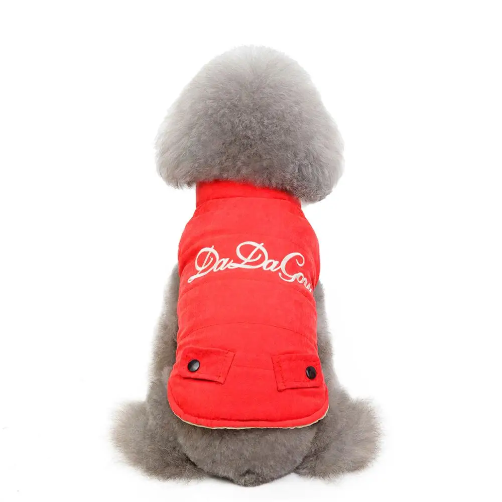 Двусторонняя одежда для собак милое пальто свитер щенков осенне зимняя куртка с