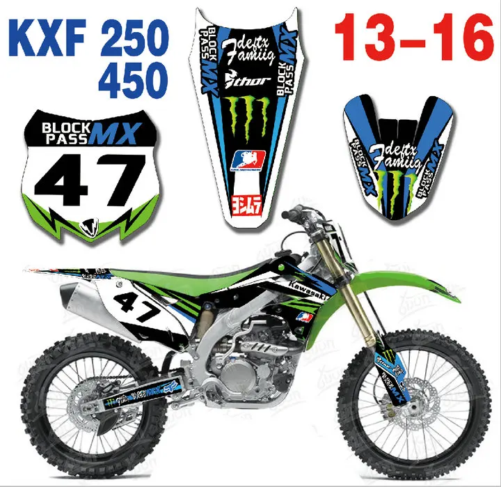 Велосипед Мотоцикл Звездная команда графические наклейки комплект фона для Kawasaki