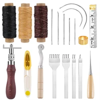 kaobuy professional leather repair sewing kit with leather needle wax threads diy handmade leather sewing craft working tool