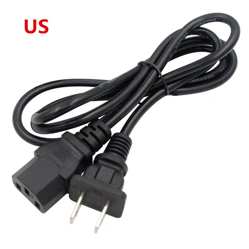 Универсальный 2-зубец Мощность Шнур питания Кабель ЕС и США в соответствии со