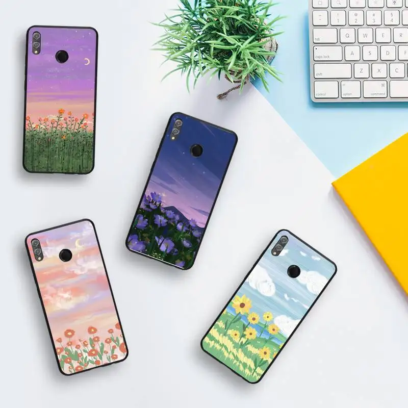 

painting Flowers Phone Case For Huawei Mate 30 Pro P20 P30 P40 pro lite Y7 Y6 2019 case for Honor 8X 8A 10 20lite 10i