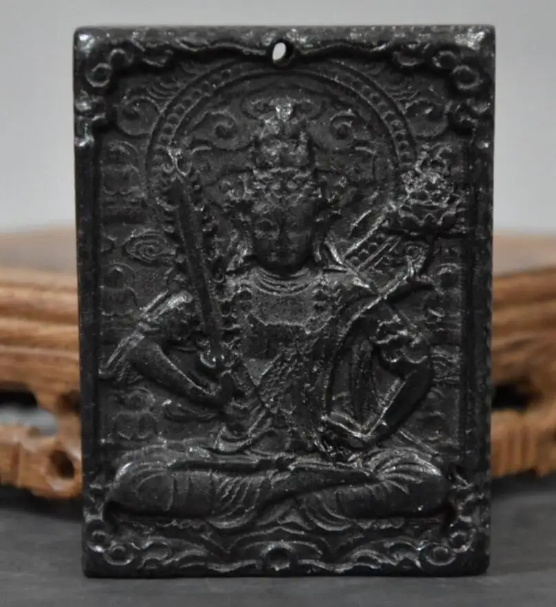 Хуншань культура архаизма черный железный метеорит скульптура bodhisattva Би статуя |