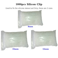 500pcs 1000pcs 8mm 10mm 12mm silicon clip for translucent soft connector fixing 5050 5630 ws2811 2812 led strip silicone sleeve