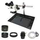 Вертикальный тринокулярный микроскоп с поддержкой 7X-45X, 3.5X-90X, Стерео Зум, микроскоп для пайки телефона, печатной платы, ремонта печатной платы